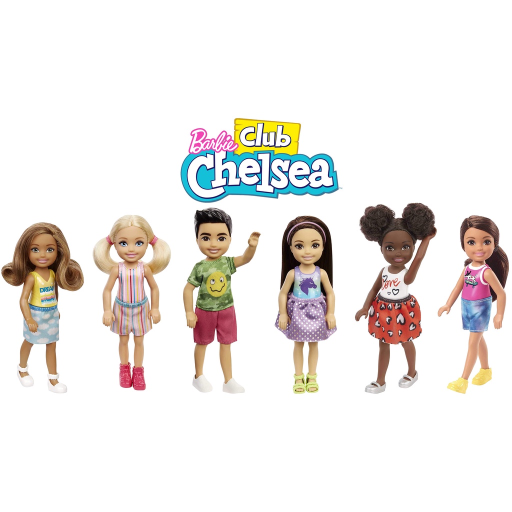 Búp Bê Barbie Club Chelsea Striped Print and Pink Boots