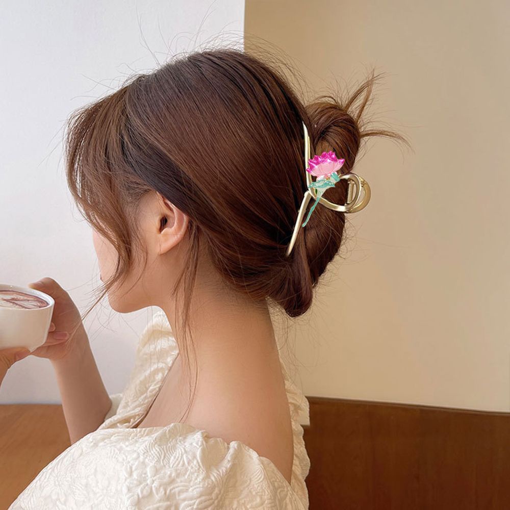 Kẹp gắp tóc nữ bằng kim loại thiết kế hoa nhiều kiểu dáng thời trang