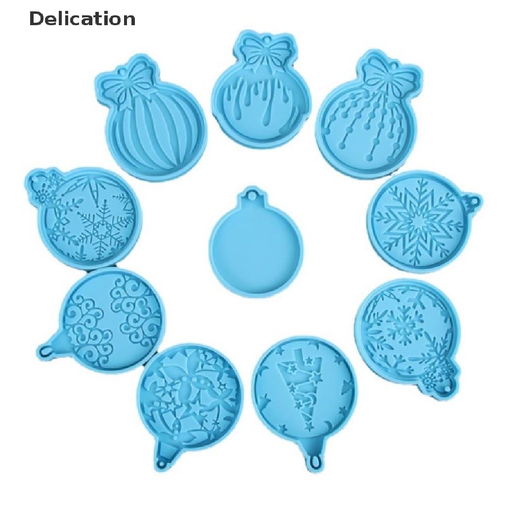 [Delication] Khuôn Silicone Làm Móc Khóa Bằng Nhựa Resin Epoxy Hình Quả Bóng Giáng Sinh