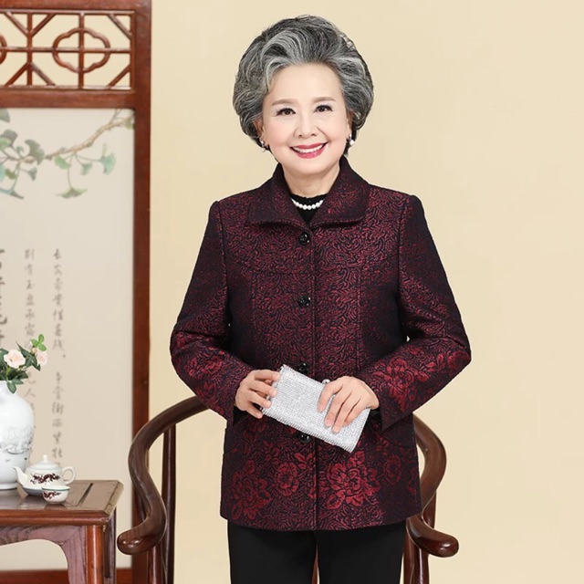 Áo khoác lót lông cho bà (Hàng QC-kèm ảnh thật)