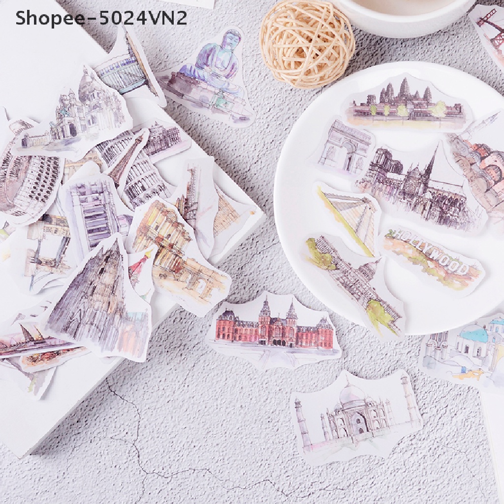 [&amp; Home &amp; living &amp;] 42 Miếng Dán Nhãn Dán Hình Tháp Eiffel DIY Trang Trí Sổ Lưu Niệm Du Lịch Thế Giới