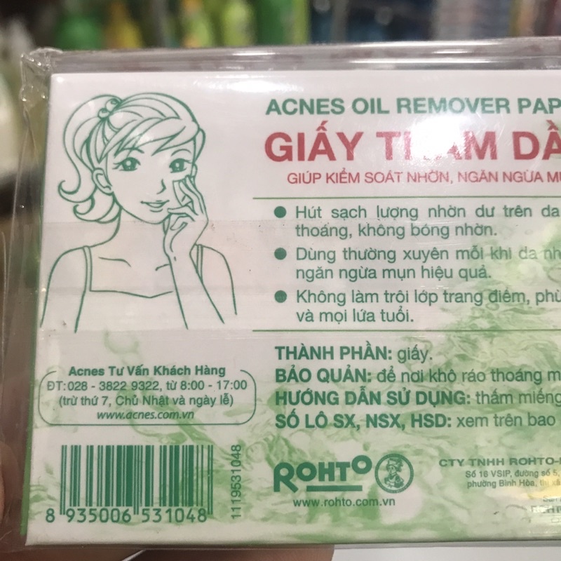 Giấy Thấm Dầu Acnes – Acnes Oil Remover Paper 100 tờ