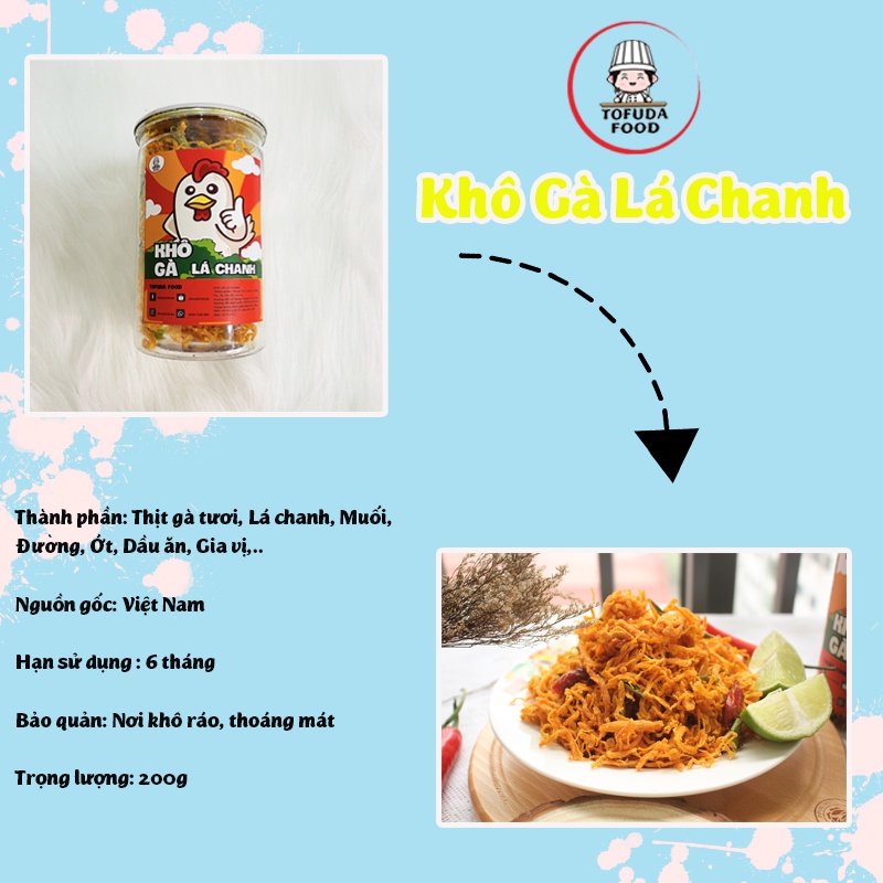 Khô gà lá chanh 200g xé cay gà khô lá chanh thơm ngon rẻ  TOFUDA KG200 | BigBuy360 - bigbuy360.vn