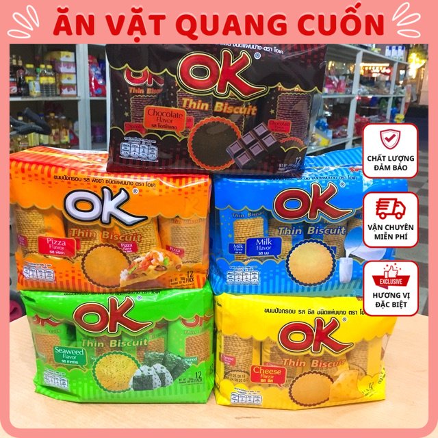 Bánh Quy Ok Thái Lan 5 Vị ; 1 Bịch 360 Gram (12 Gói Nhỏ)