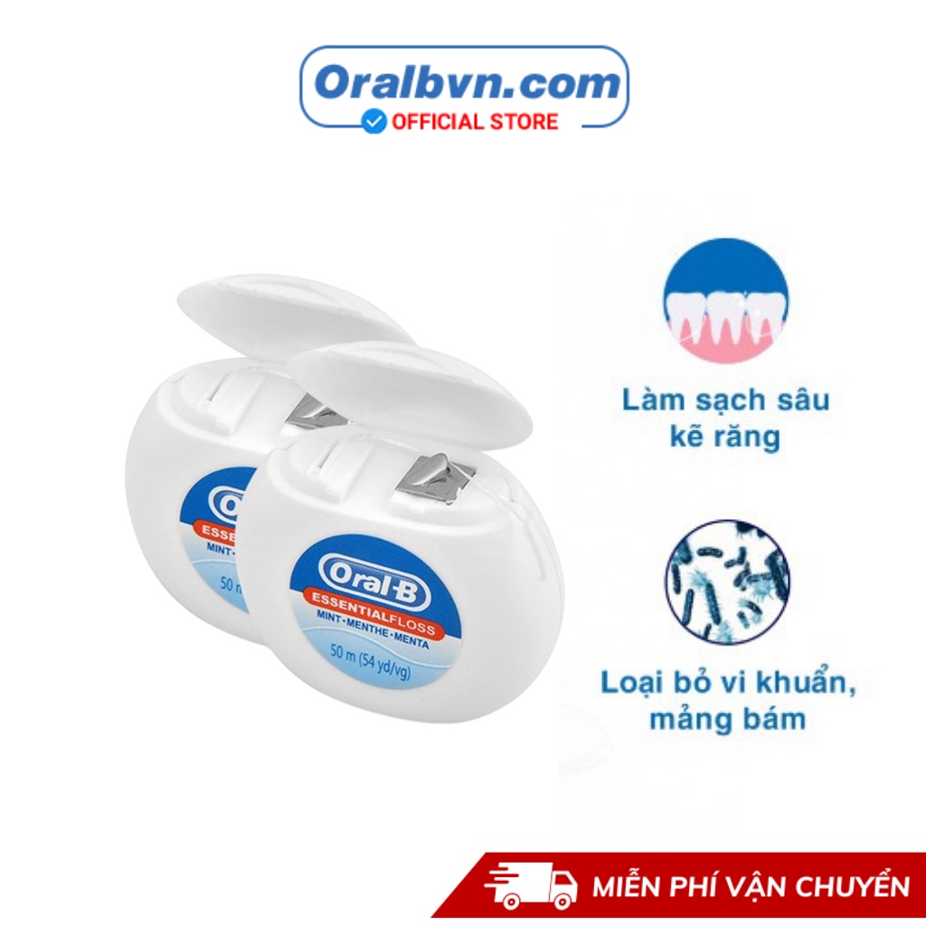 Chỉ Nha Khoa Oral B Essential Floss dài 50m không mùi chính hãng US