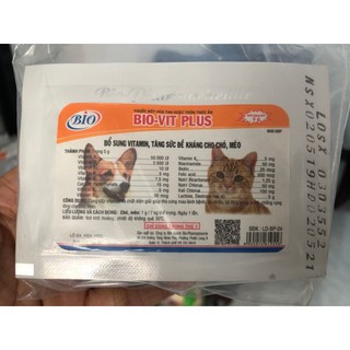 Bột Bổ Sung Vitamin & Khoáng Chất, Tăng Đề Kháng Cho Chó Mèo - BIO-VIT PLUS Gói 5g