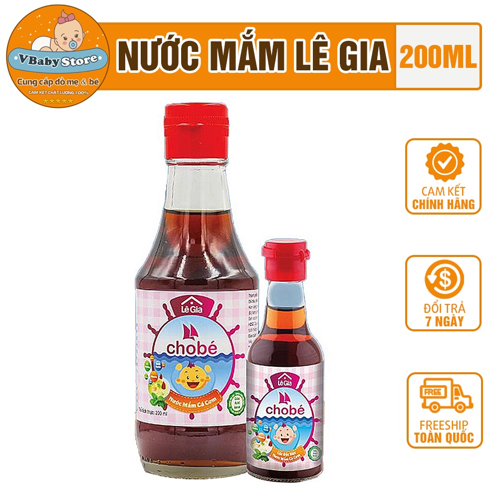 Nước mắm Lê Gia cho bé ăn dặm từ 1 tuổi chai 60ml và 200ml