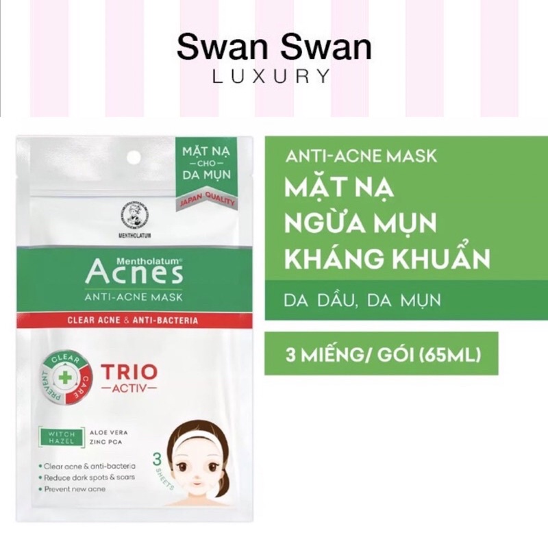 Mặt Nạ Acnes Trio 3 Miếng Ngừa Mụn Da Dầu