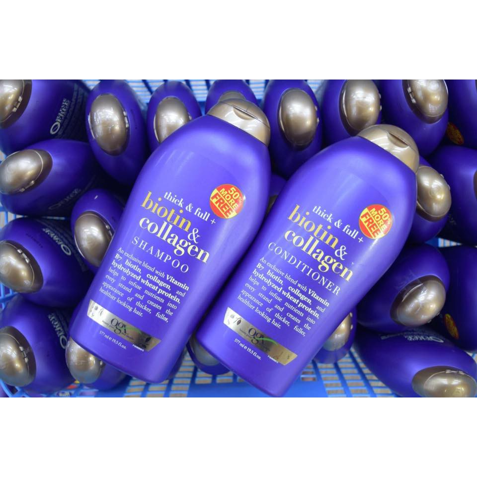 DẦU GỘI XẢ BIOTIN COLLAGEN OGX CHỐNG RỤNG LÀM DÀY TÓC MỸ 577ML