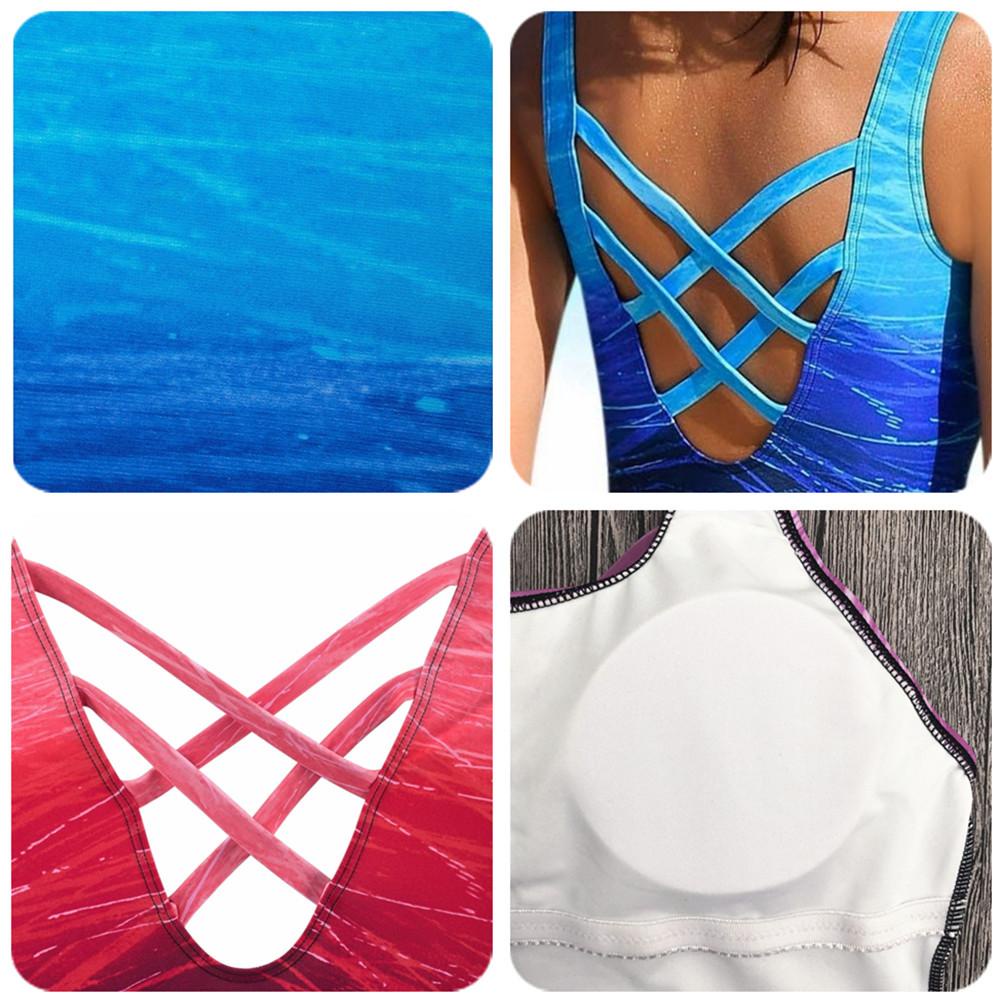 Bộ Đồ Bơi Có Mút Đệm Màu Gradient Thời Trang Dành Cho Nữ