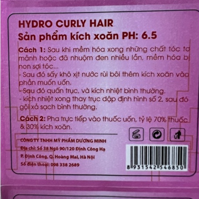 Kích xoăn H9, kích xoăn tóc Hydro Curly Hair 500ml , thuốc uốn tóc, thuốc làm xoăn tóc đơn giản