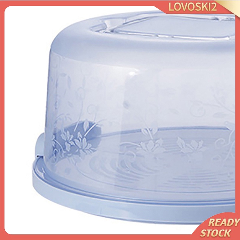 Plastic Cake Box Round Cake Storage Carrier Container Lockable Lid Blue