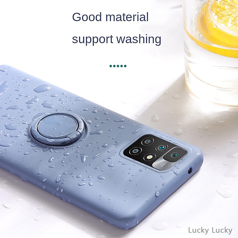 Ốp Điện Thoại Silicon Mềm Chống Sốc Kèm Móc Xỏ Ngón Nam Châm Cho Redmi 10 Note 10 Pro 10S Xiaomi