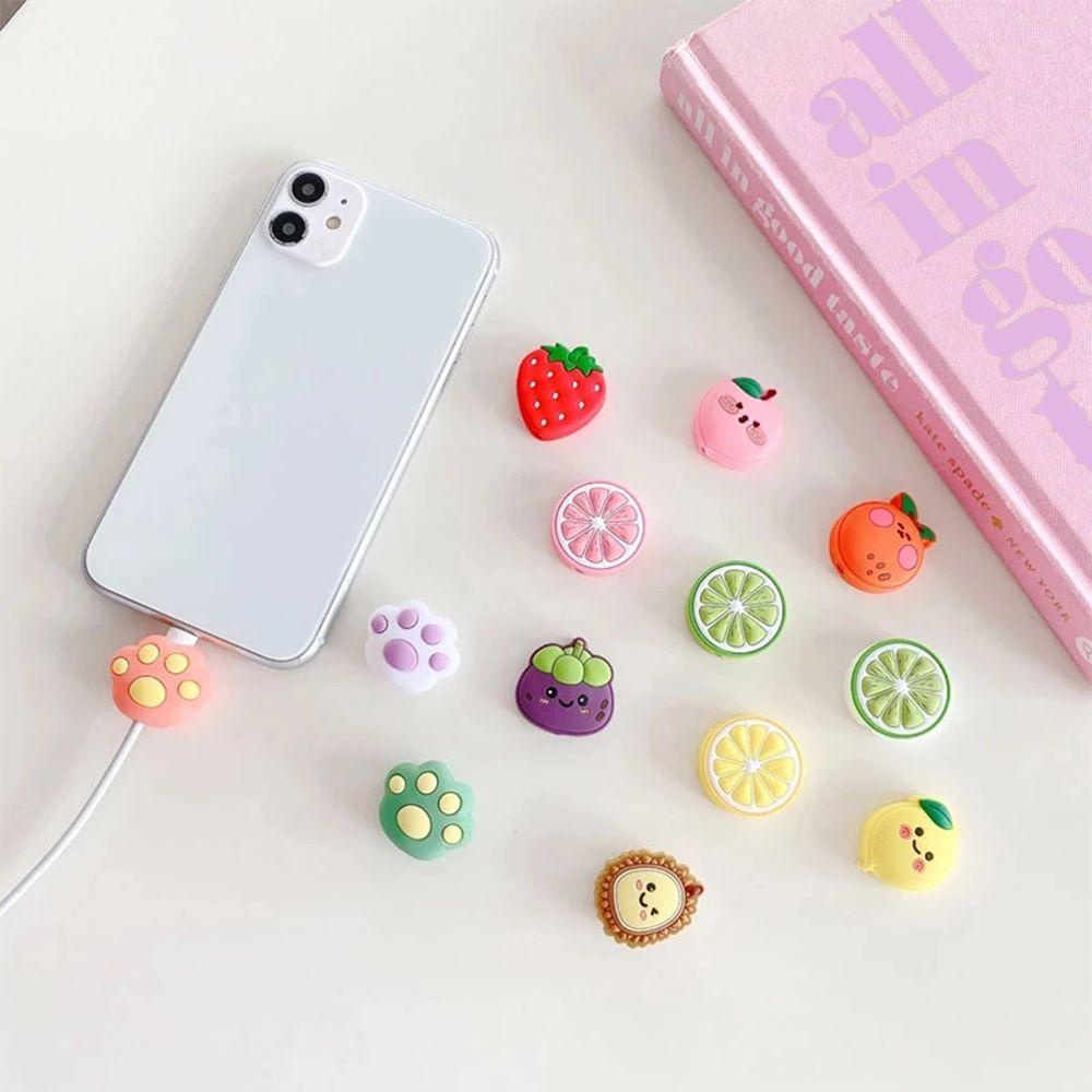 Phụ Kiện Bảo Vệ Dây Cáp Sạc USB Chống Đứt Hình Trái Cây Hoạt Hình