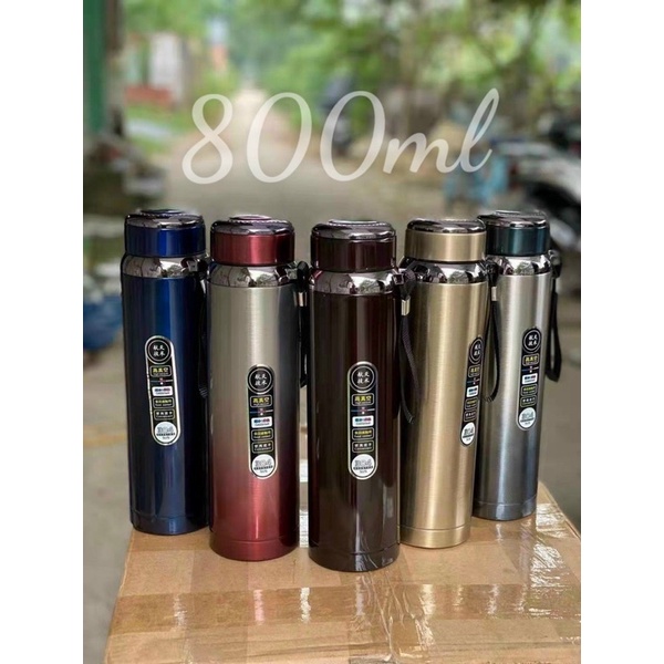 Bình giữ nhiệt inox cao cấp 4 lớp có nắp lọc trà lõi thép chống gỉ 800ml DUYÊN CƯỜNG 102