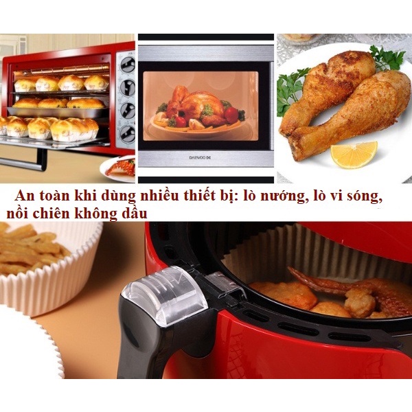 Giấy nến chống thấm dầu thực phẩm lót cho nồi chiên không dầu nướng bánh