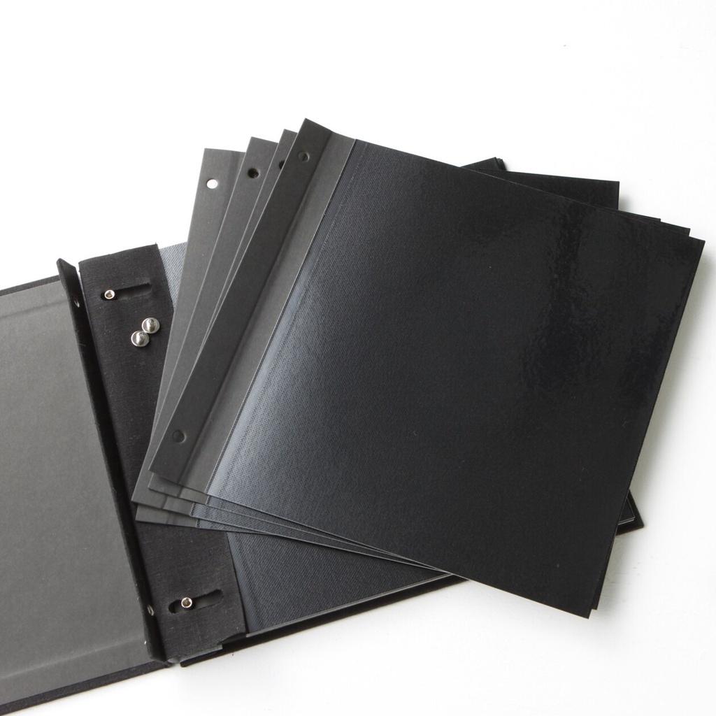 Muji Album Bìa Cotton Vuông - Đen 10 Tờ