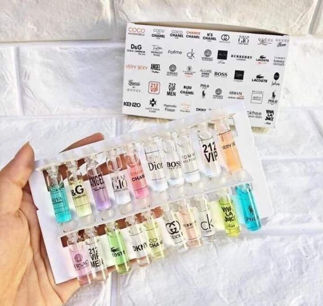 BỘ NƯỚC HOA TEST MINI MIX 20 THƯƠNG HIỆU NƯỚC HOA NỔI TIẾNG | Thế Giới Skin Care