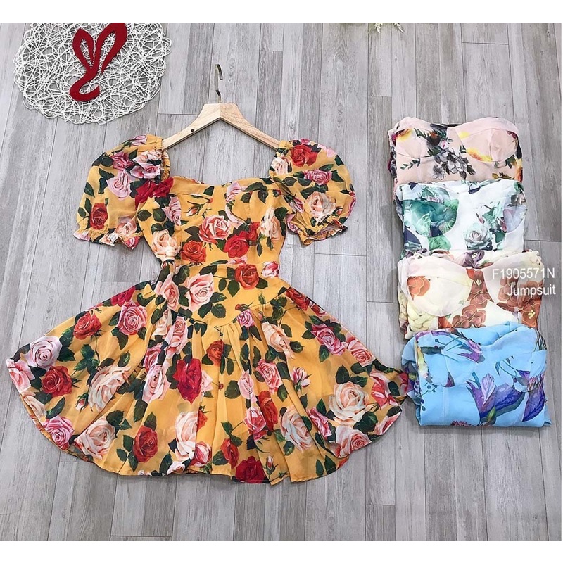 Jumpsuits hoa cúp ngực