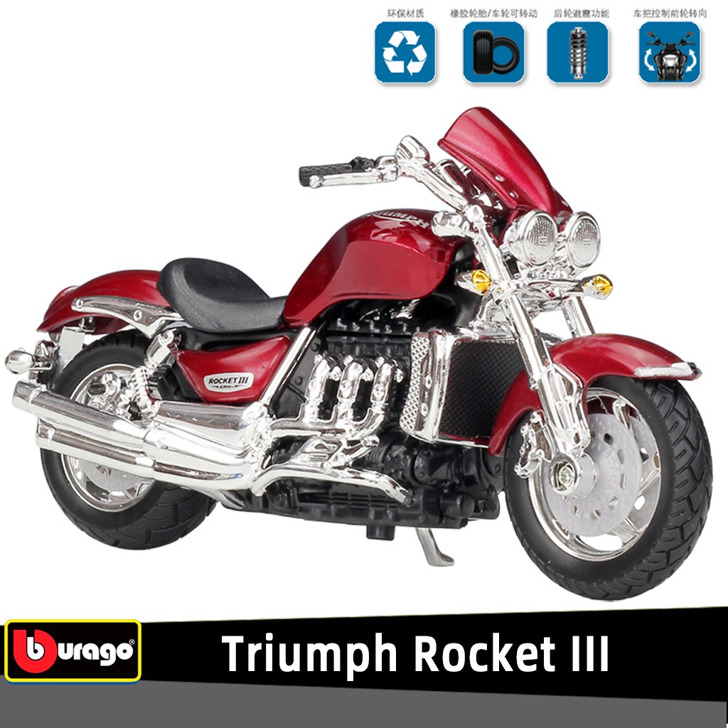 Mô Hình Xe Mô Tô Bburago Triumph Rocket Iii Bằng Hợp Kim Tỉ Lệ 1: 18