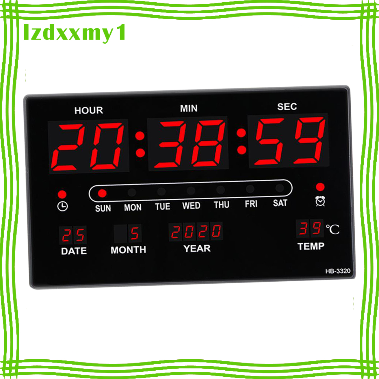 Kiddy USB LED Digital Wall Clock Temperature Humidity Display Home Office Clocks