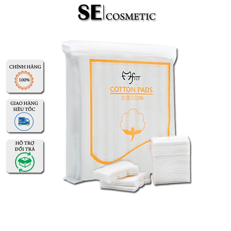 Bông tẩy trang cotton pad 222 miếng 100% cotton- Bong tay trang se cosmetic