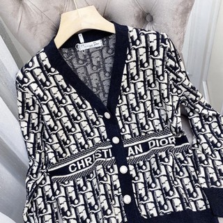Áo khoác len cadigan họa tiết dior TL