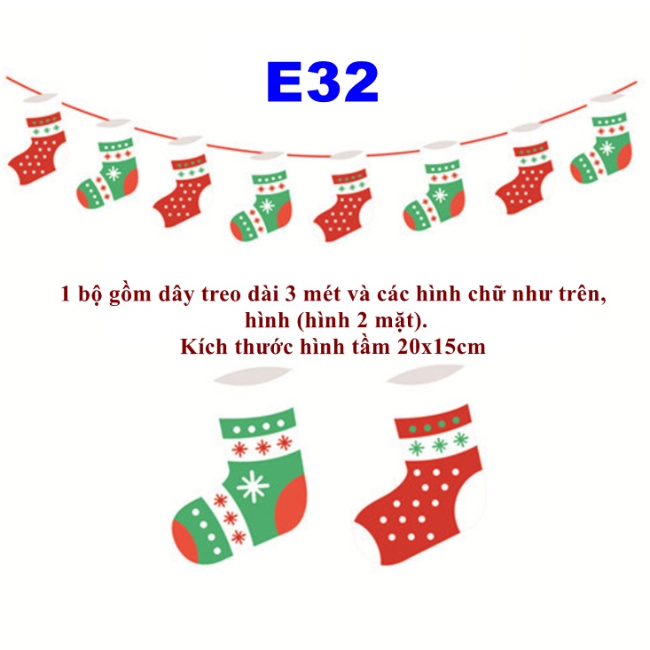 Cờ treo trang trí noel trang trí giang sinh E32