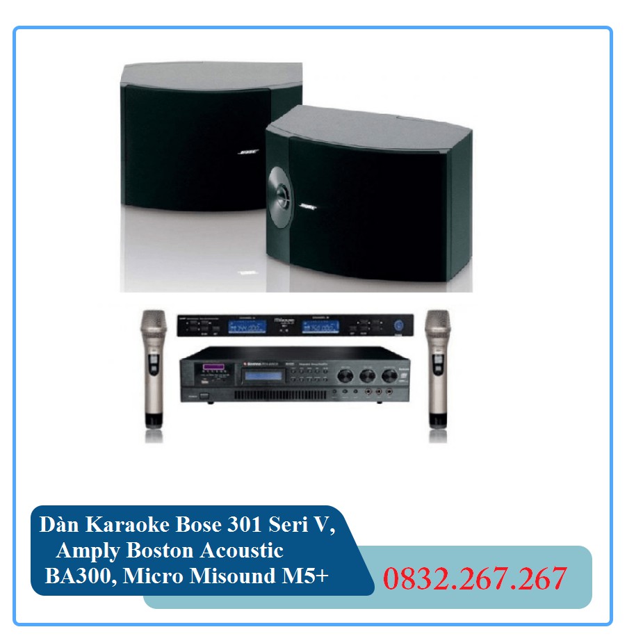 Dàn Karaoke Bose 301 Seri V, Amply Boston Acoustic BA300, Micro Misound M5+