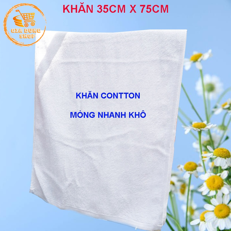 Khăn Lau Khăn Gội Đầu Vải Cotton Nhanh Khô Siêu Thấm Hút Kích Thước 35 x 75cm