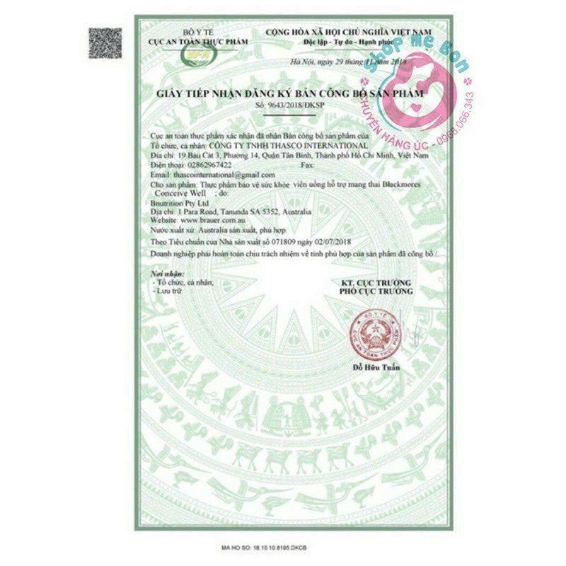 Tăng thụ thai Blackmores conceive gold Úc ⚡Hàng đủ bill⚡