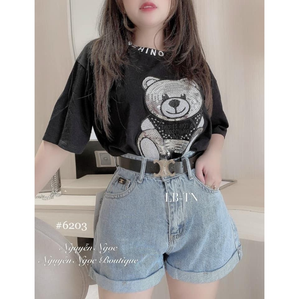 Quần sooc jeans 3 màu VÂN gấu kèm đai mã 380 (kèm ảnh thật,video) | BigBuy360 - bigbuy360.vn