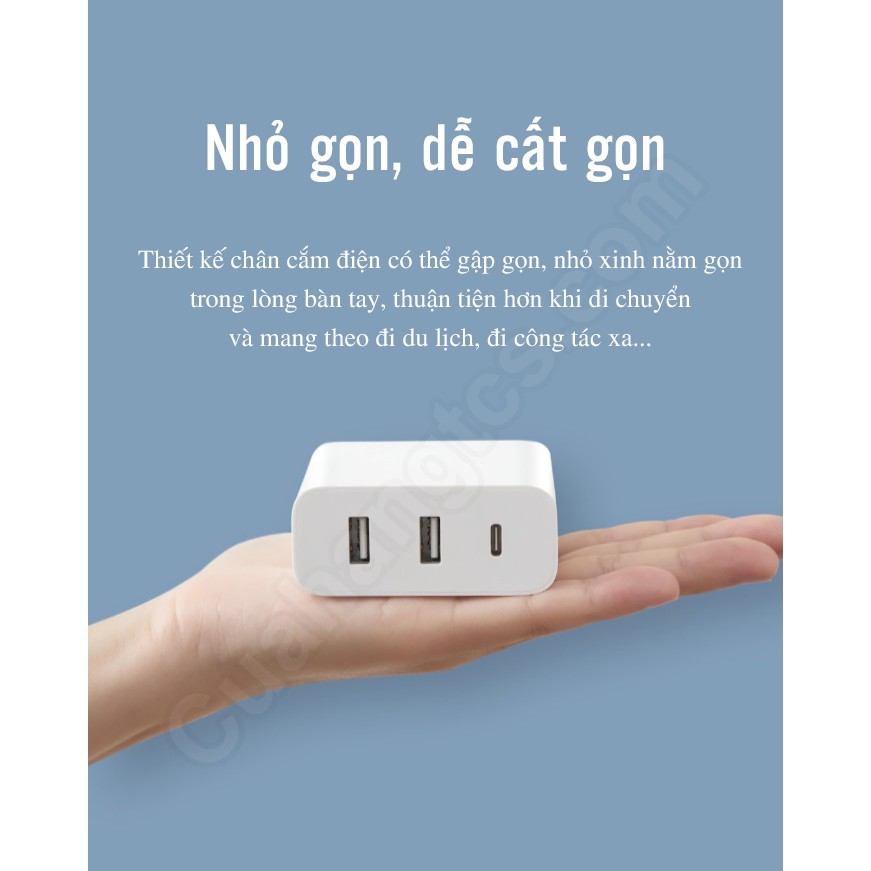 Củ sạc 65w 2A1C Xiaomi AD653 chuẩn PD 3 cổng - Cốc sạc nhanh Xiaomi AD653 3 cổng 65w