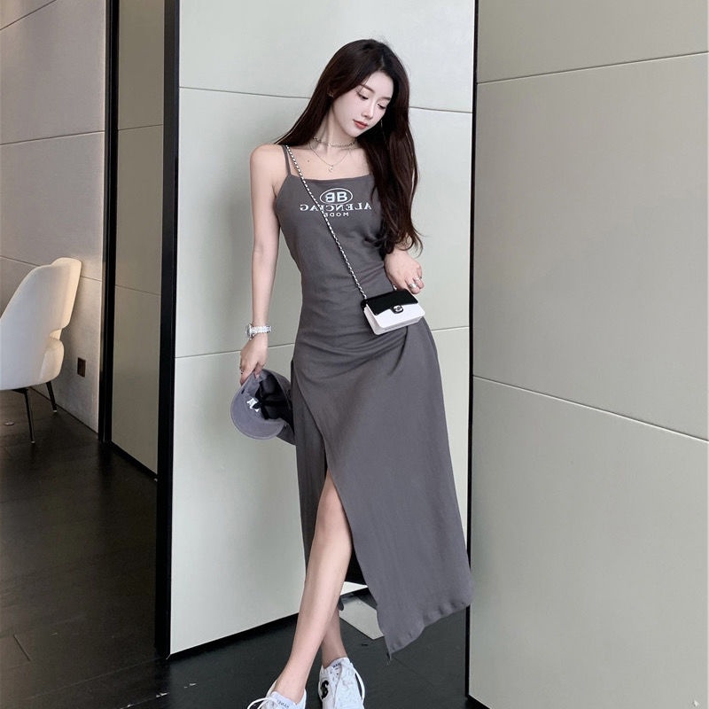 COZOK Đầm Dáng Ôm Không Tay Xẻ Tà Gợi Cảm Dành Cho Nữ
