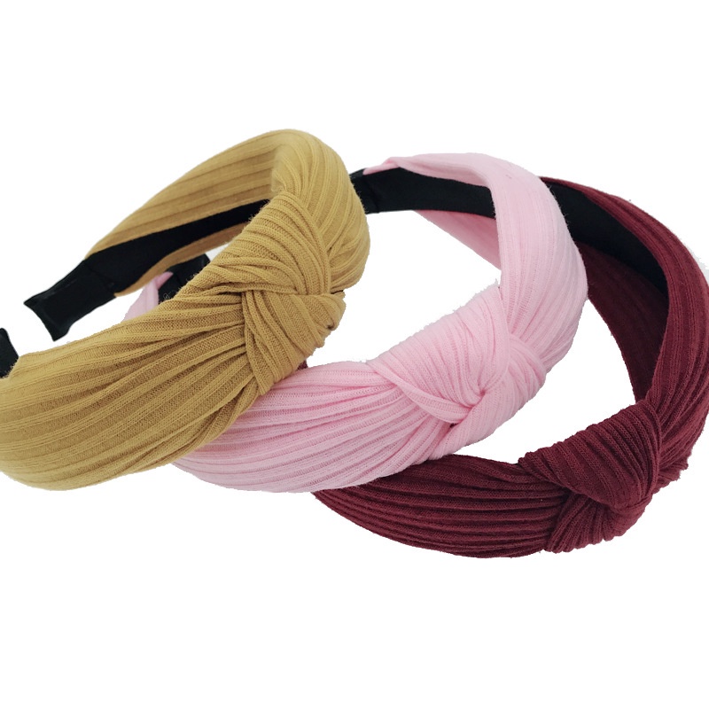 Cài tóc vải dệt kim màu trơn phong cách hàn quốc thời trang thu đông cho nữ