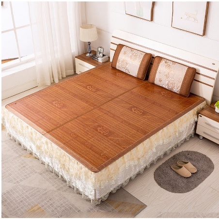 Chiếu trúc tăm vân gỗ in hoa mát lạnh mùa hè màu gỗ - Họa Tiết Ngẫu Nhiên