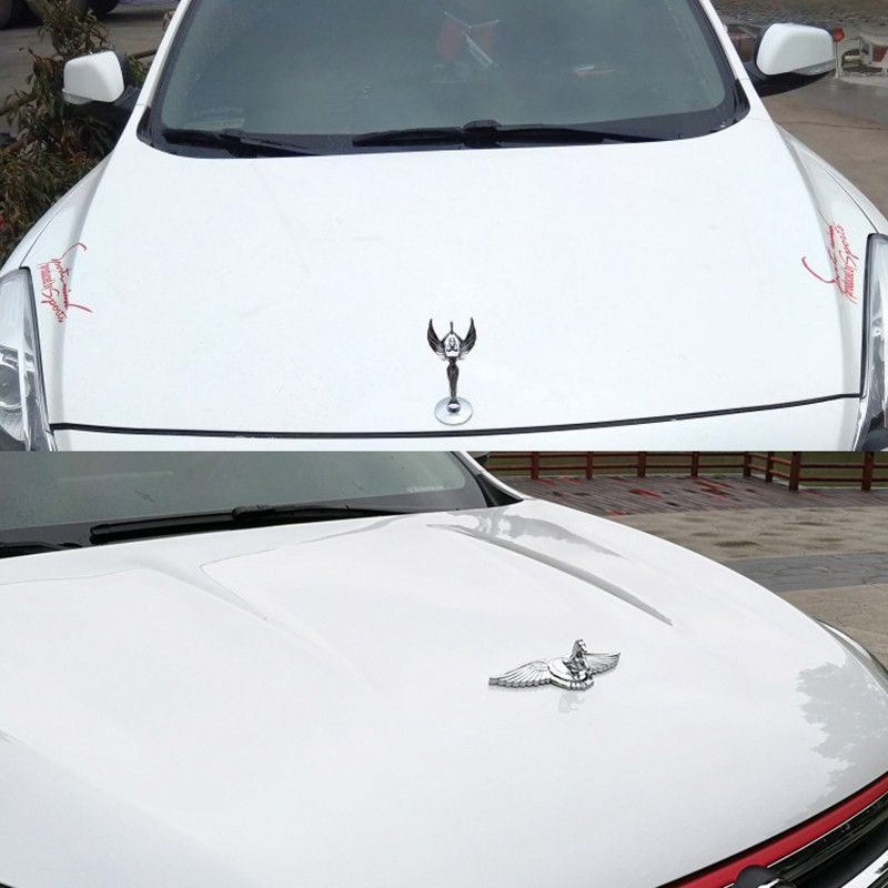 Miếng dán biểu tượng đôi cánh kẻ trừng phạt JP VIP kim loại dán móc phía trước xe ô tô cho BMW Volvo Subaru MG MINI