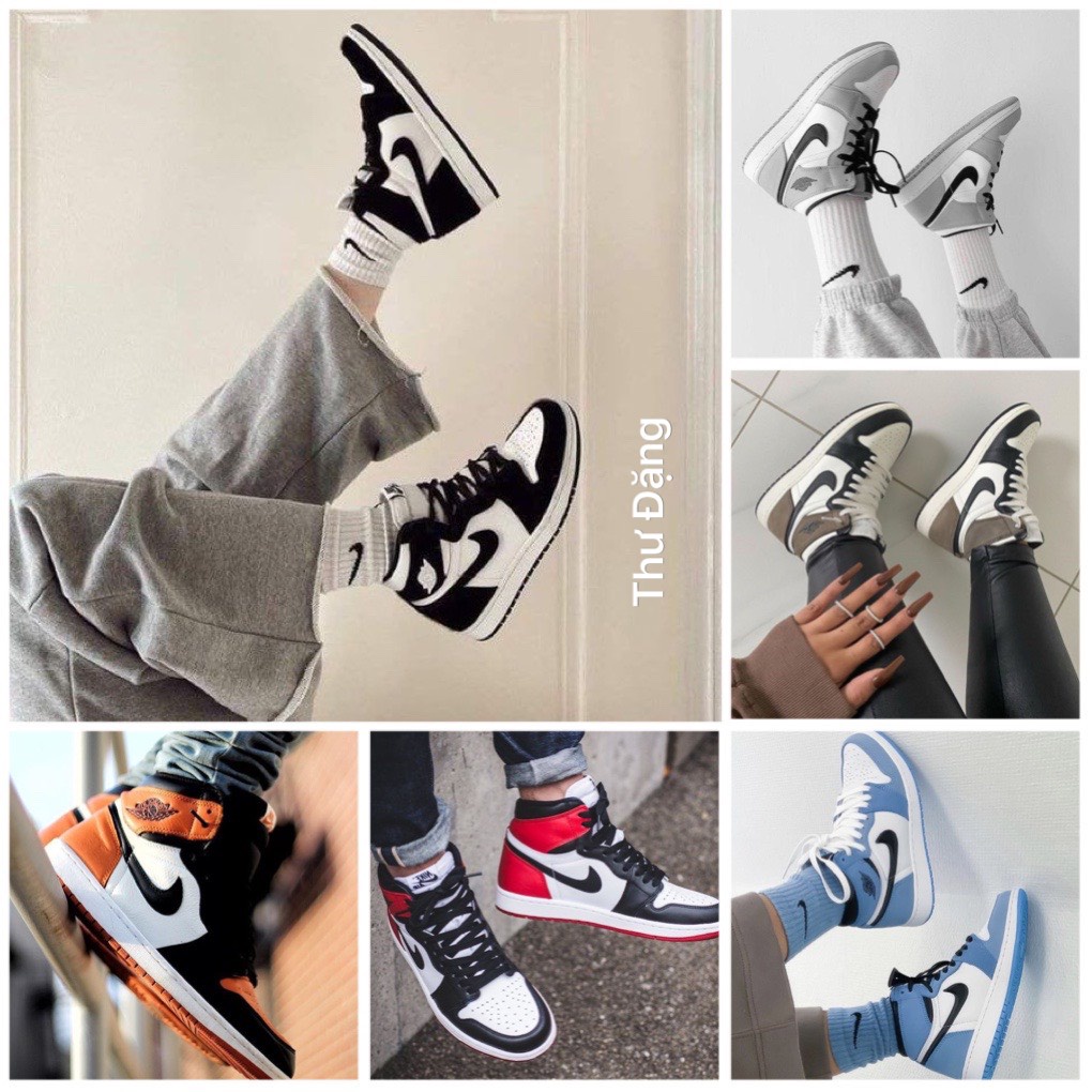 Giày thể thao Jordan đen trắng cổ cao nam nữ Giầy sneaker JD1 các màu hot hit