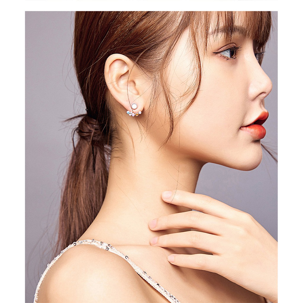 Bông Tai Bamoer BSE392 Cho Nữ Đầy Màu Sắc Hợp Thời Trang Đính Đá Zircon Bạc 925