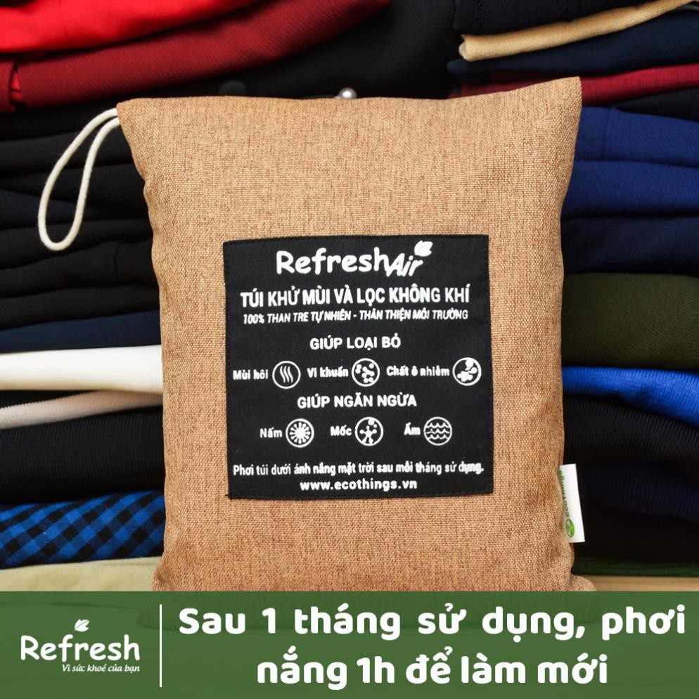 Túi than hoạt tính diệt khuẩn khử mùi lọc không khí cho phòng khách, ngủ, … 100% than tre tự nhiên- REFRESH AIR