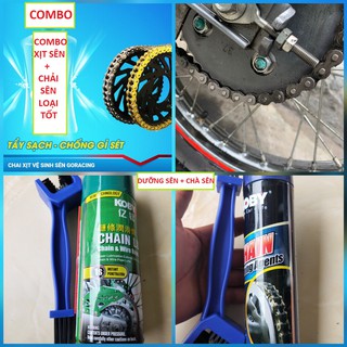 COMBO CHAI XỊT DƯỠNG SÊN + BÀN CHẢI VỆ SINH SÊN LOẠI TỐT CHO CÁC LOẠI XE , ĐỒ CHƠI XE MÁY