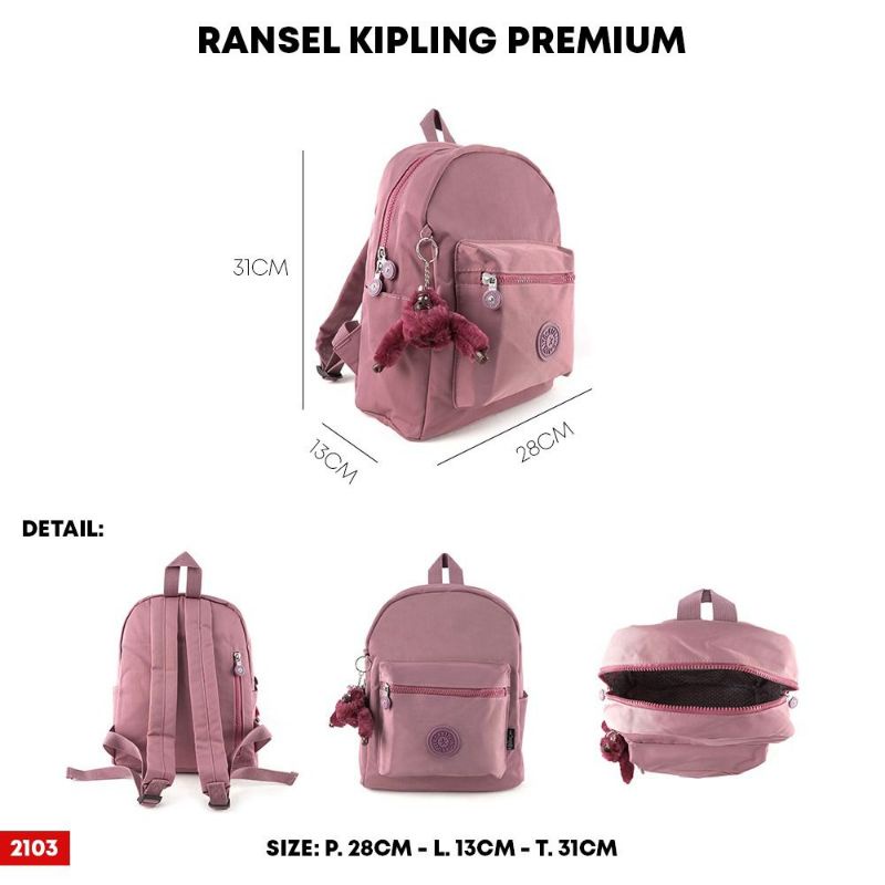 Ba Lô Đựng LAPTOP Màu Hồng KIPLING 2103 Nhập Khẩu Chất Lượng Cao Cho Nam Và Nữ