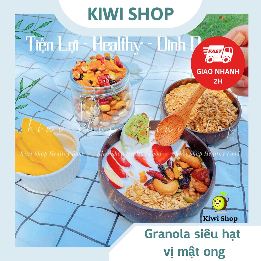 Granola siêu hạt vị mật ong hũ 450GR *KIWISHOP*