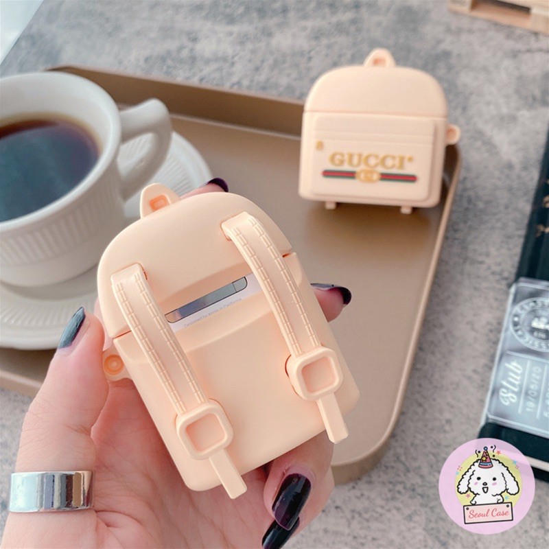 Ốp case vỏ airpods 1 2 3 pro bao đựng tai nghe không dây Balo_Gucci