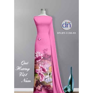 vải áo dài hoa sen