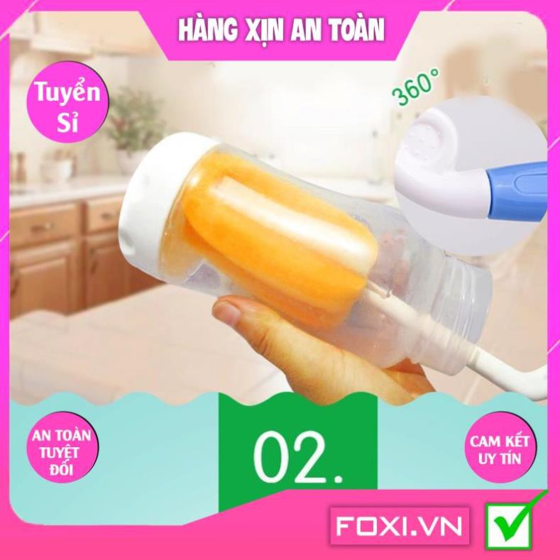 Bộ cọ rửa bình sữa cho bé Silicone Beedol cao cấp-tay cầm xoay 360 độ-cọ núm ti-cọ rửa ống hút-Giúp mẹ dễ dàng vệ sinh