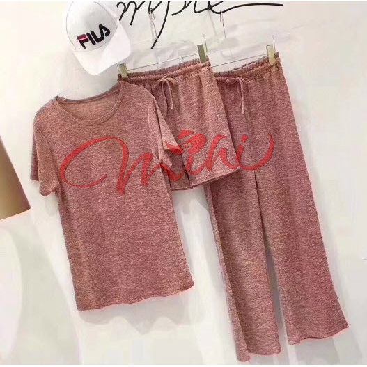 Đồ bộ mặc nhà nữ đẹp SET 3 CHI TIẾT - Bộ đồ ngủ dễ thương - Quần áo thời trang mùa hè cao cấp giá rẻ hàng Quảng Châu