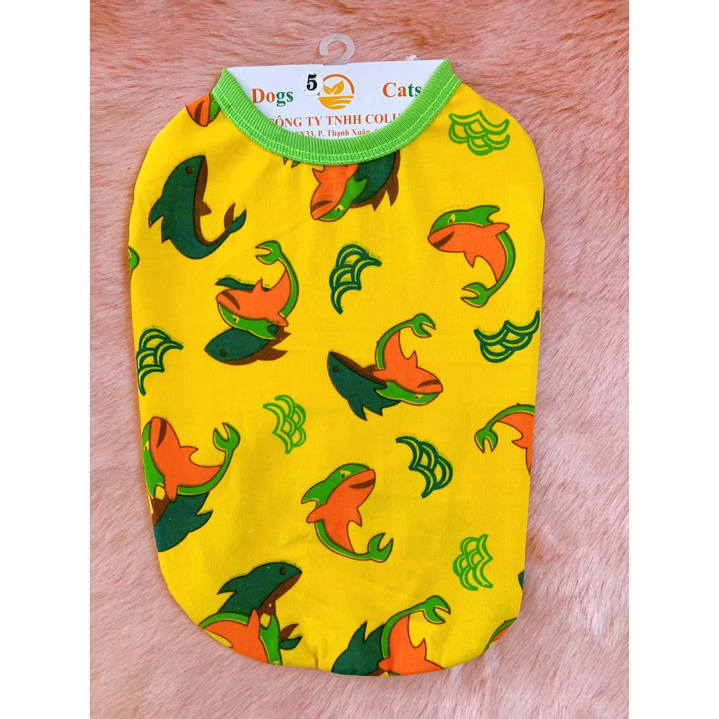 Áo Thun Sát Nách Thú Cưng Chó Mèo Mùa Hè size 0-9 (cân nặng từ 0.5kg -10kg) - Thời Trang Thú Cưng - Colus