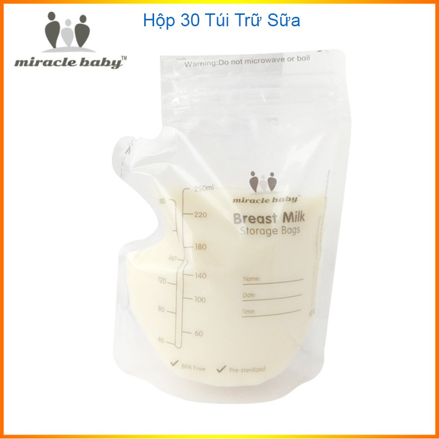 Túi trữ sữa cho mẹ ,khóa zipper ở miệng túi,không có chất BPA, rất an toàn cho em bé.  ( Hộp 30 gói )