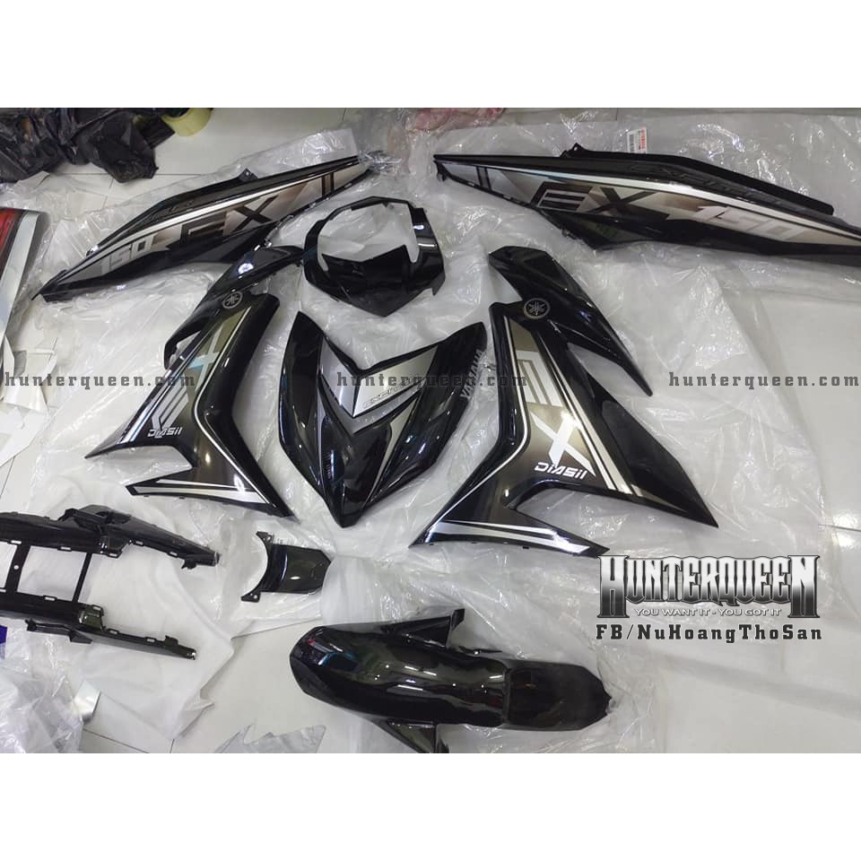 Tem rời Exciter 150. Chất liệu candy, xe đen tem bạc. Thay đổi màu sắc và chi tiết theo yêu cầu. Sắc nét, bền màu